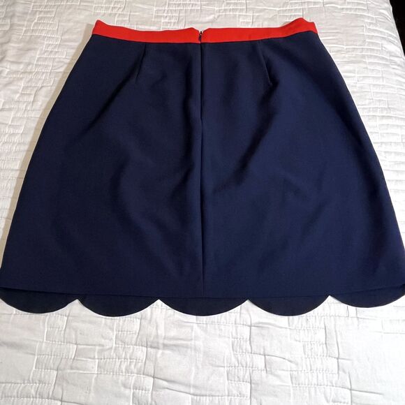 Pixley Skirt Womens L Blue Red Back Zip Lined Polyester Blend- 5649 - Picture 6 of 13